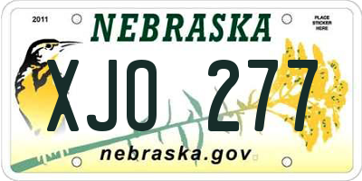 NE license plate XJO277