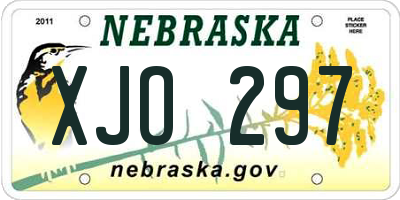 NE license plate XJO297