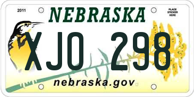 NE license plate XJO298