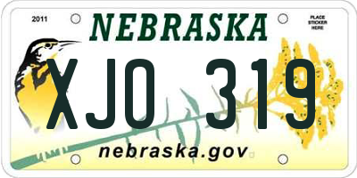 NE license plate XJO319