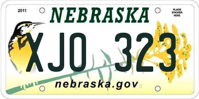NE license plate XJO323