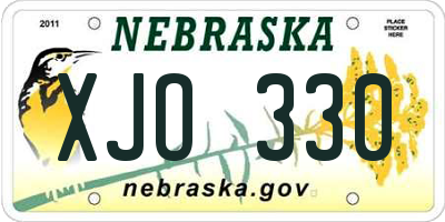 NE license plate XJO330