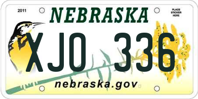 NE license plate XJO336