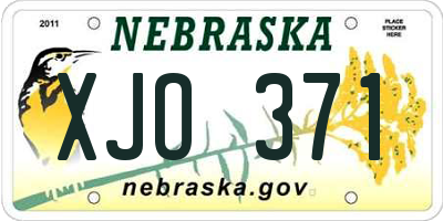 NE license plate XJO371