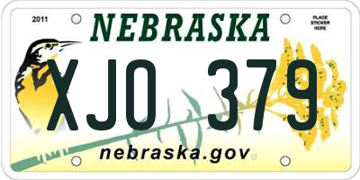 NE license plate XJO379