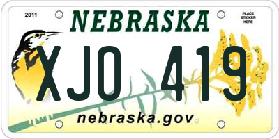 NE license plate XJO419
