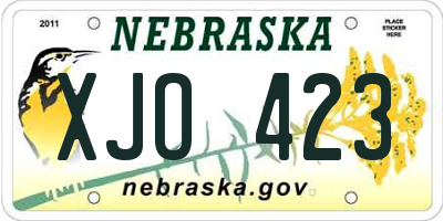 NE license plate XJO423