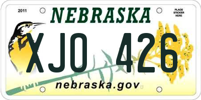 NE license plate XJO426