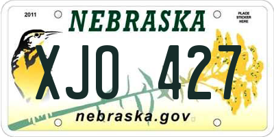 NE license plate XJO427