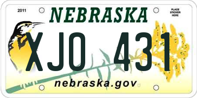 NE license plate XJO431