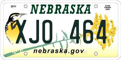 NE license plate XJO464