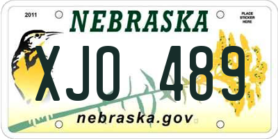NE license plate XJO489