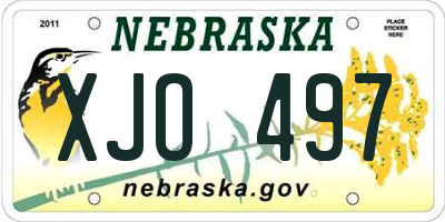 NE license plate XJO497