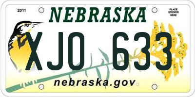 NE license plate XJO633