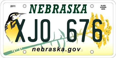 NE license plate XJO676