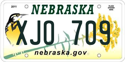 NE license plate XJO709