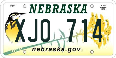 NE license plate XJO714