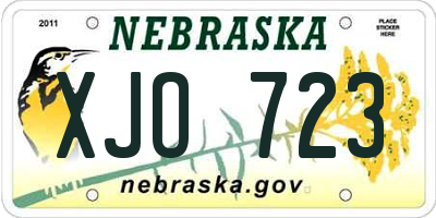 NE license plate XJO723