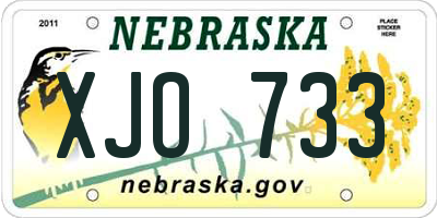 NE license plate XJO733