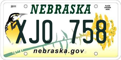 NE license plate XJO758