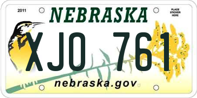 NE license plate XJO761