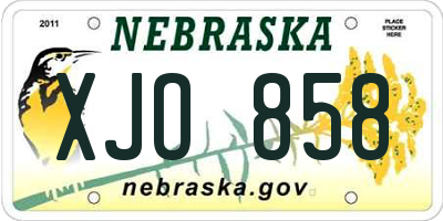NE license plate XJO858