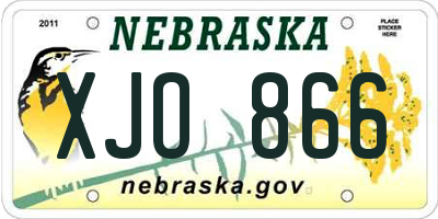 NE license plate XJO866