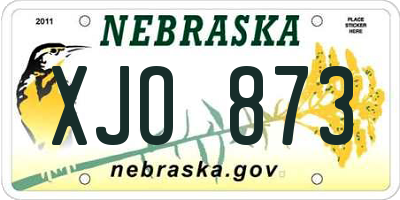 NE license plate XJO873