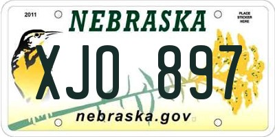 NE license plate XJO897