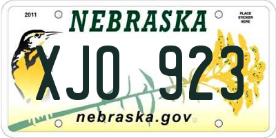 NE license plate XJO923