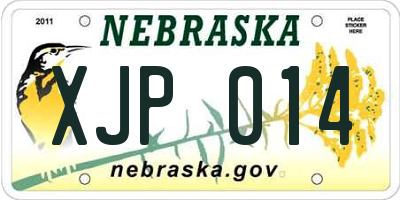 NE license plate XJP014
