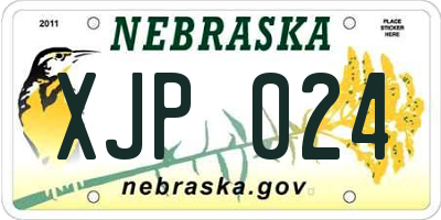 NE license plate XJP024