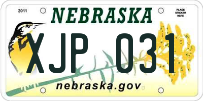 NE license plate XJP031