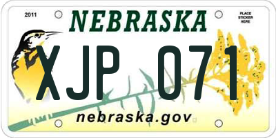 NE license plate XJP071