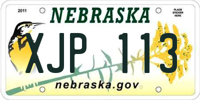 NE license plate XJP113