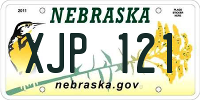 NE license plate XJP121