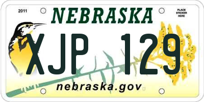 NE license plate XJP129