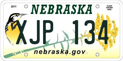 NE license plate XJP134