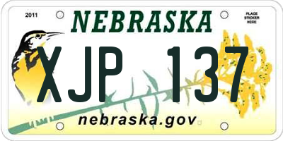 NE license plate XJP137