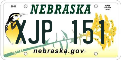 NE license plate XJP151