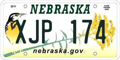 NE license plate XJP174