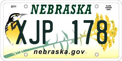 NE license plate XJP178