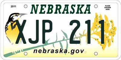 NE license plate XJP211