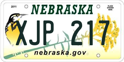 NE license plate XJP217