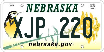 NE license plate XJP220
