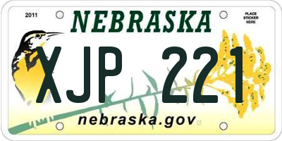 NE license plate XJP221