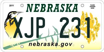 NE license plate XJP231