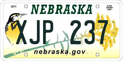NE license plate XJP237