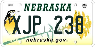 NE license plate XJP238