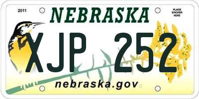 NE license plate XJP252